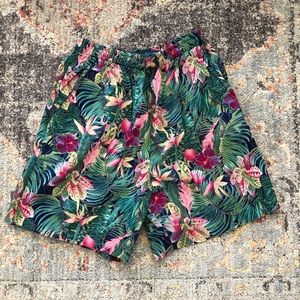 Vintage Tropical High Waist Shorts